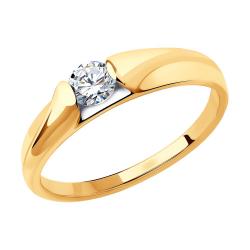 Золотое помолвочное кольцо SOKOLOV с фианитом 018446 018446 фото