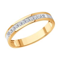 Золотое обручальное кольцо 3,8 мм SOKOLOV с бриллиантом 1110222 1110222 фото