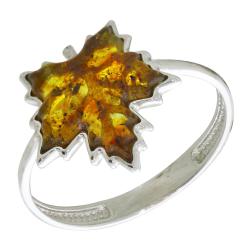 Серебряное кольцо Дарвин 120041148aa-ск с янтарём 120041148aa-ск фото