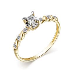 Золотое кольцо АЛЬКОР 15224-300 с бриллиантом 15224-300 фото
