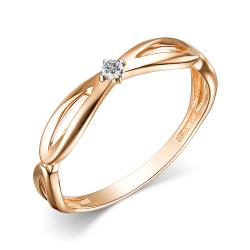 Золотое кольцо АЛЬКОР 15234-100 с бриллиантом 15234-100 фото