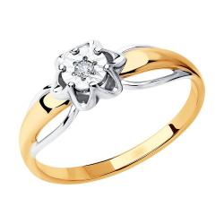 Золотое кольцо Diamant 51-210-00024-1 с бриллиантом 51-210-00024-1 фото