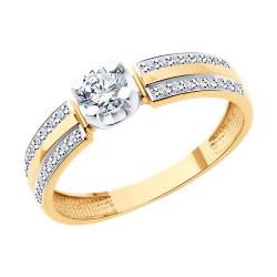 Золотое кольцо Diamant 51-210-02467-1 с бриллиантом 51-210-02467-1 фото