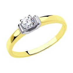 Кольцо из лимонного золота Diamant 53-110-00802-1 с фианитом 53-110-00802-1 фото
