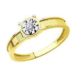 Кольцо из лимонного золота Diamant 53-110-01570-1 с фианитом 53-110-01570-1 фото