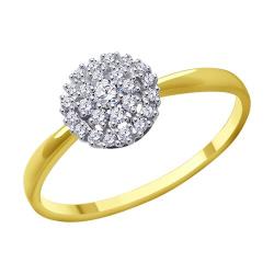 Кольцо из лимонного золота Diamant 53-110-01945-1 с фианитом 53-110-01945-1 фото