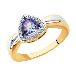 Золотое кольцо SOKOLOV 6014119 с бриллиантом и танзанитом 6014119 фото