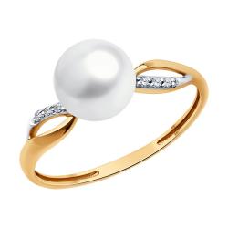 Золотое кольцо SOKOLOV 79-10018 с бриллиантом и жемчугом 79-10018 фото