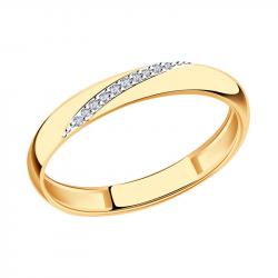 Золотое обручальное кольцо 2,5 мм AQUAMARINE с бриллиантом 962405к 962405к фото