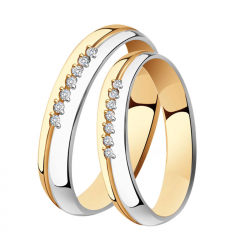 Золотое обручальное кольцо 5 мм Александра с фианитом КТ039сбк КТ039сбк фото