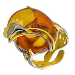 Кольцо из лимонного серебра Янтарная волна Я720115пк-к с янтарём Я720115пк-к фото