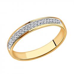 Золотое обручальное кольцо 4 мм Александра с фианитом к822ск к822ск фото