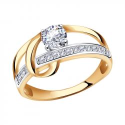 Золотое кольцо Александра кл3361-62сбк с Swarovski кл3361-62сбк фото