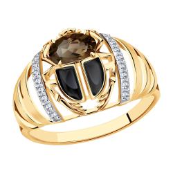 Золотое кольцо Александра кл3999-4ск с фианитом и раухтопазом кл3999-4ск фото