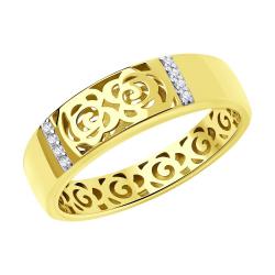Кольцо из лимонного золота SOKOLOV 018620-2 с фианитом 018620-2 фото