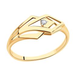Золотое кольцо Золотые узоры 04-51-0448-00 с цирконием 04-51-0448-00 фото