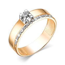 Золотое кольцо АЛЬКОР 15340-100 с бриллиантом 15340-100 фото