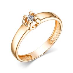 Золотое кольцо АЛЬКОР 15341-100 с бриллиантом 15341-100 фото