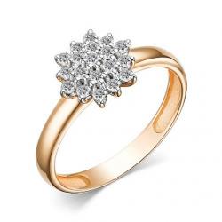 Золотое кольцо АЛЬКОР 15614-100 с бриллиантом 15614-100 фото