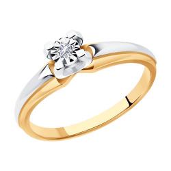 Золотое кольцо Diamant 51-210-01482-1 с бриллиантом 51-210-01482-1 фото