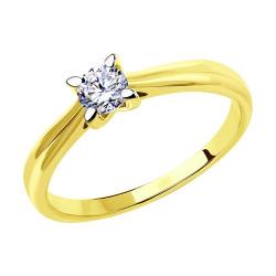 Кольцо из лимонного золота Diamant 53-110-00782-1 с фианитом 53-110-00782-1 фото