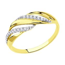 Кольцо из лимонного золота Diamant 53-110-00838-1 с фианитом 53-110-00838-1 фото