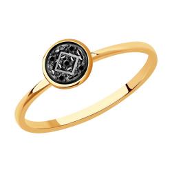 Золотое кольцо SOKOLOV 7010084 с чёрным бриллиантом 7010084 фото