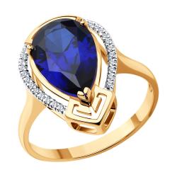 Золотое кольцо SOKOLOV 71-00131 с бриллиантом и сапфировым корундом 71-00131 фото