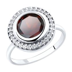 Серебряное кольцо SOKOLOV 92011853 с фианитом и гранатом 92011853 фото