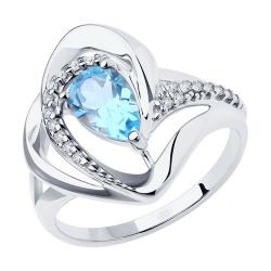 Серебряное кольцо Diamant 94-310-00630-1 с топазом и фианитом 94-310-00630-1 фото