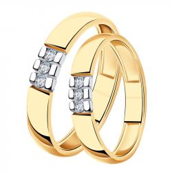 Золотое обручальное кольцо 3 мм AQUAMARINE с бриллиантом 962756к 962756к фото