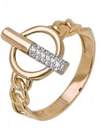Золотое кольцо ЮЗ Корона К1-к1466 с фианитом К1-к1466 фото