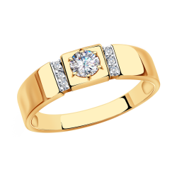 Золотое кольцо Александра кл2296ск с фианитом кл2296ск фото