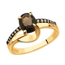 Золотое кольцо Александра кл2949-4ск-ш с фианитом и раухтопазом кл2949-4ск-ш фото