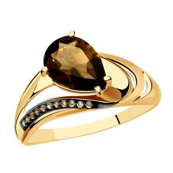 Золотое кольцо Александра кл3951-4ск-ш с фианитом и раухтопазом кл3951-4ск-ш фото