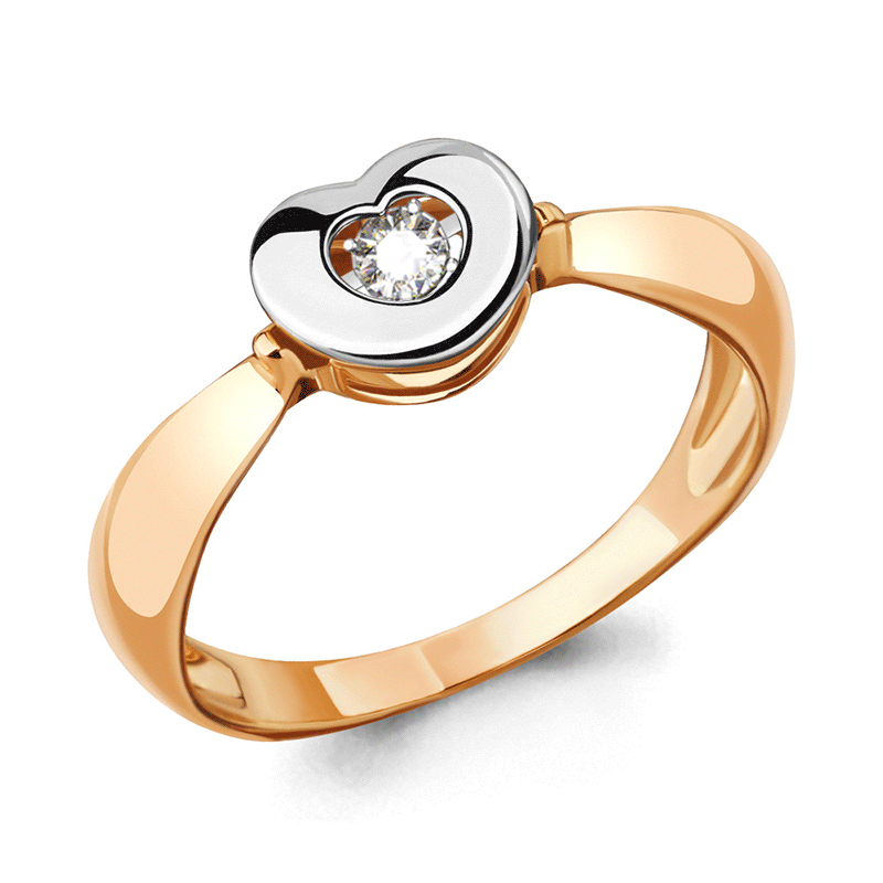Золотое кольцо AQUAMARINE с танцующим бриллиантом 963647к 963647к фото