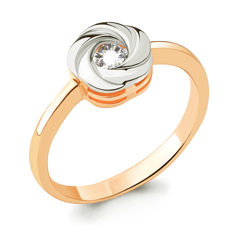 Золотое кольцо AQUAMARINE с танцующим бриллиантом 963653к 963653к фото