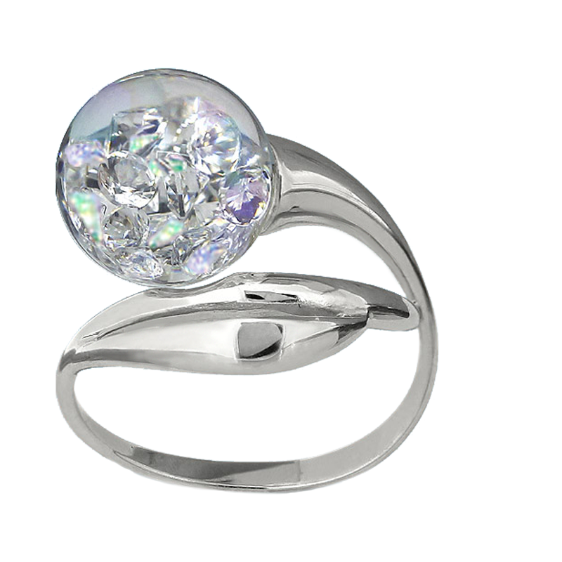 Серебряное кольцо AQUAMARINE А64414П с ювелирным кристаллом