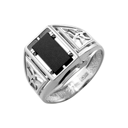 Серебряное кольцо Караваевская ювелирная фабрика 51-0034ю с ониксом