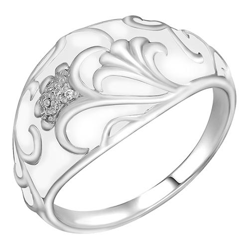 Серебряное кольцо Золотые узоры 90-01-5582-00 с эмалью и цирконием