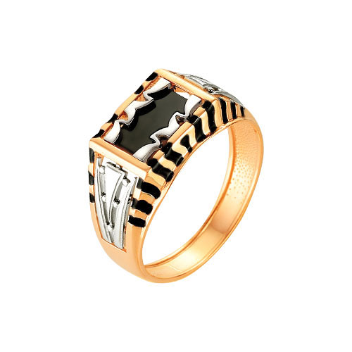 Золотое кольцо Караваевская ювелирная фабрика 31-0294 с ониксом