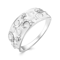 Серебряное кольцо Золотые узоры 90-01-5378-00 с эмалью и цирконием