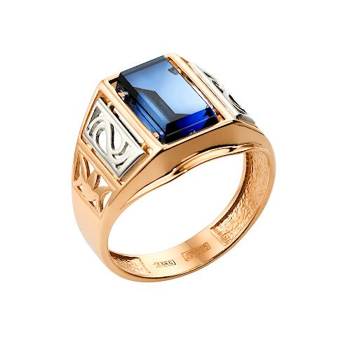 Золотое кольцо Караваевская ювелирная фабрика 31-0253 с сапфировым корундом