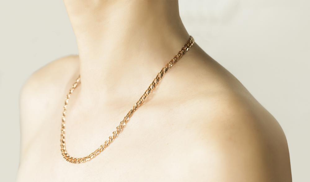 Двойные цепочки на шею женские золотые