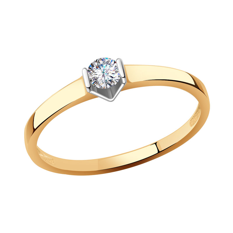 Золотое кольцо Золотые узоры 01-7715 с цирконием