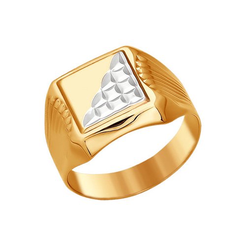 Золотая мужская печатка SOKOLOV с алмазной гранью 014097: Золото 585° пробы — купить в ювелирном интернет-магазине Diamant