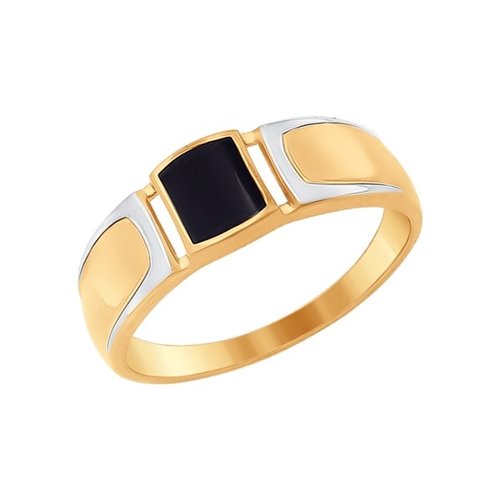 Золотое кольцо SOKOLOV 017101 с эмалью