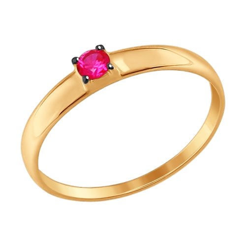 Золотое кольцо SOKOLOV 017381 с фианитом