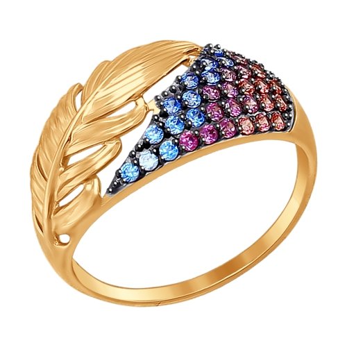 Золотое кольцо SOKOLOV 017410 с фианитом