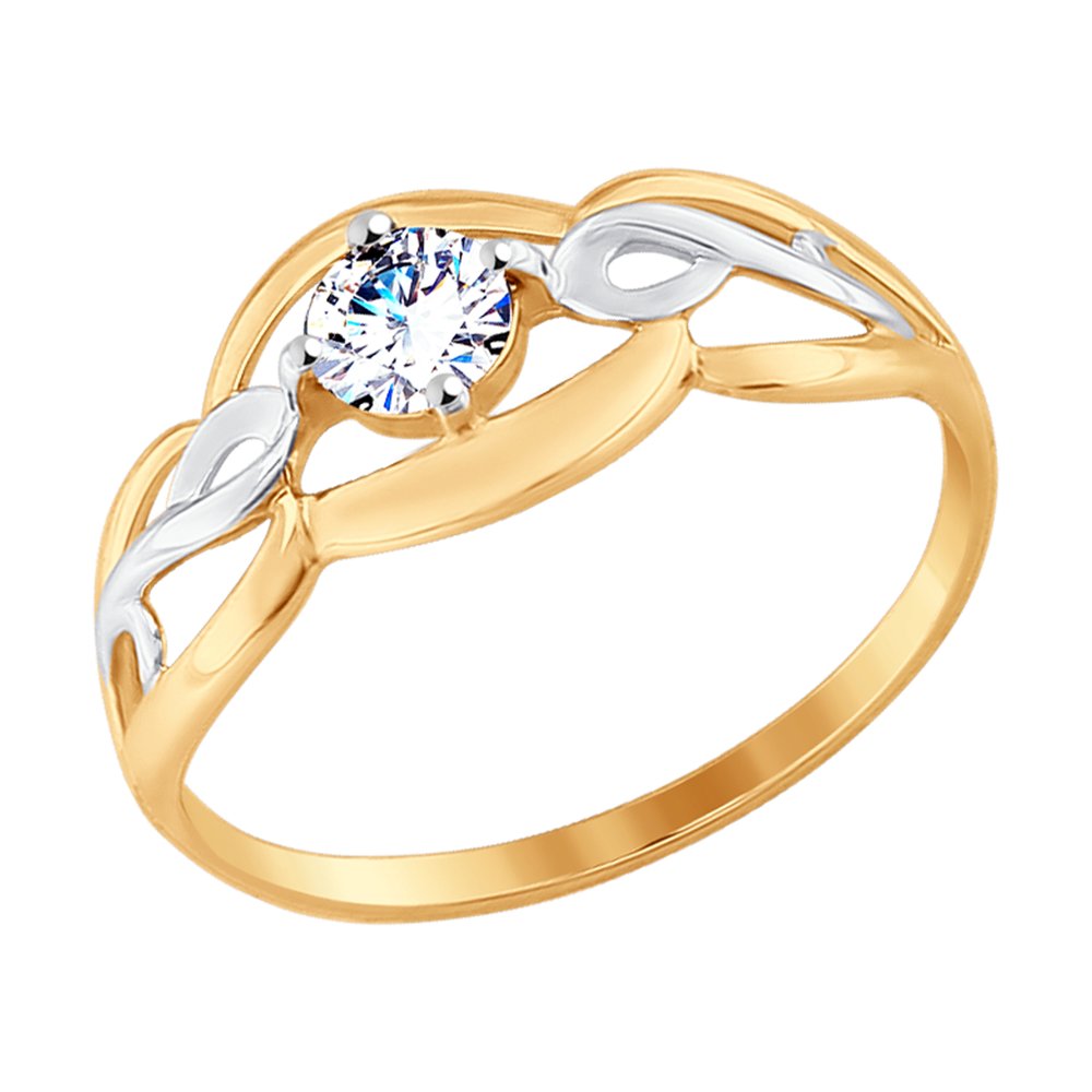 Золотое помолвочное кольцо SOKOLOV с фианитом 017506